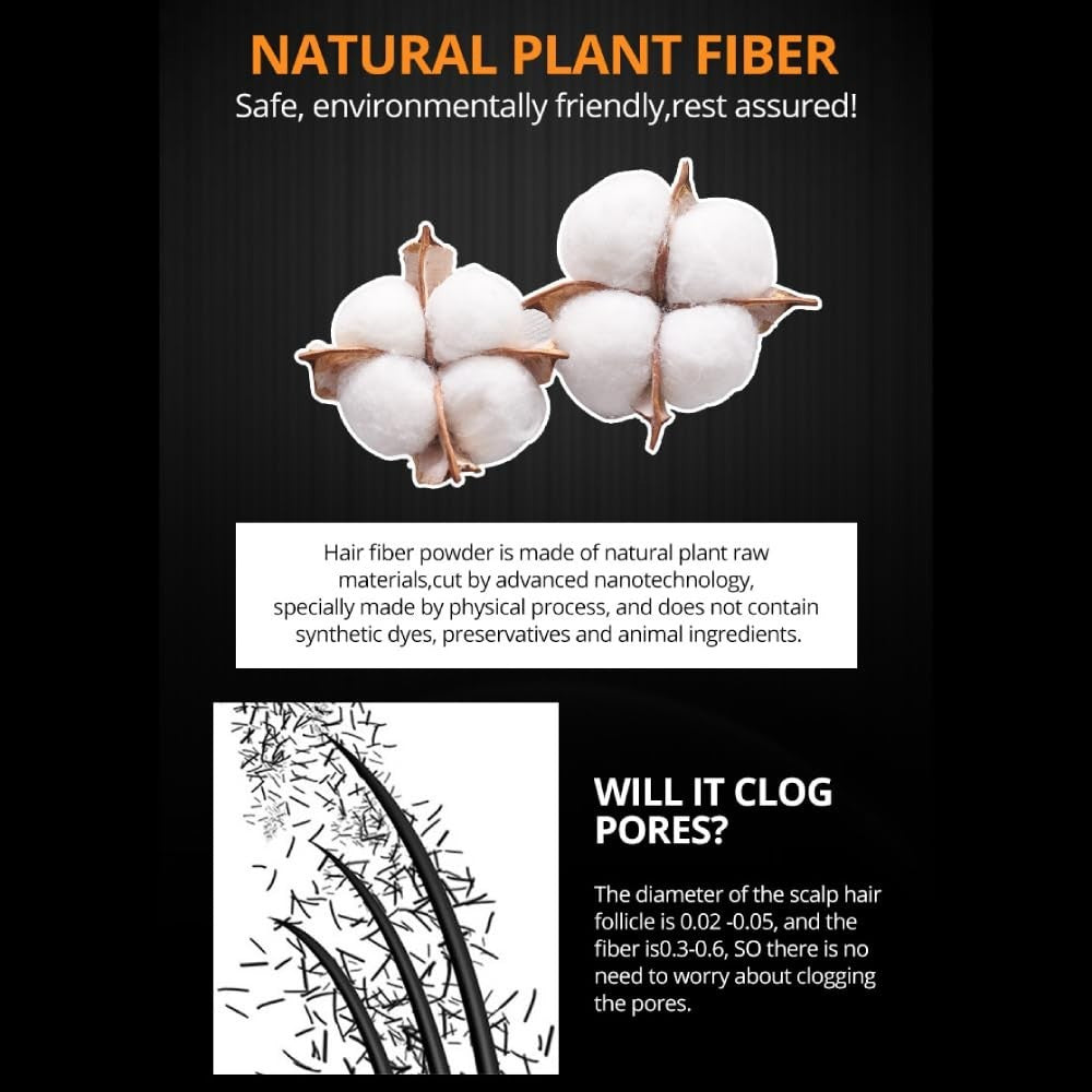Hair Building Fibers - Keratin Thickening Powder, Natural Black 22g