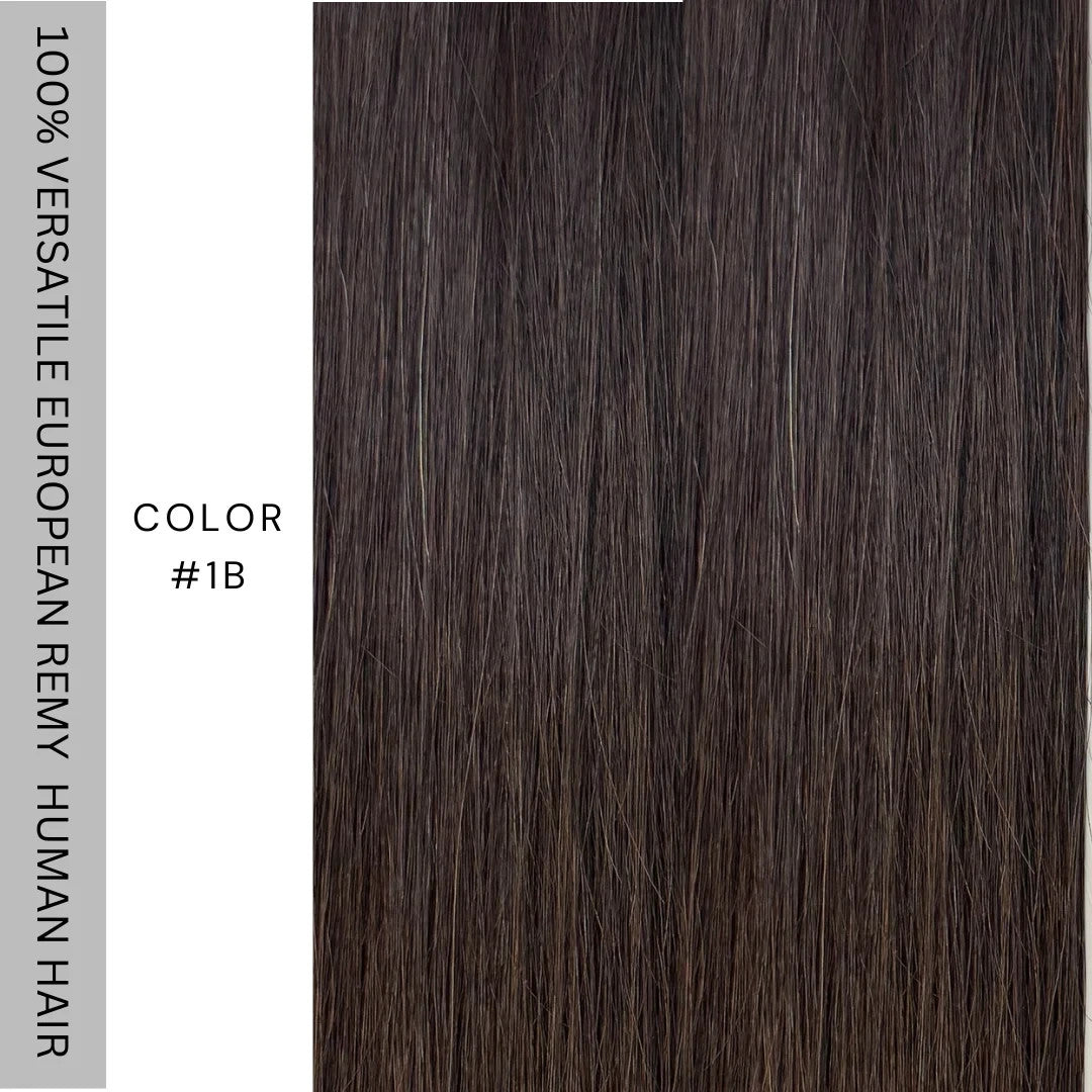 Remy Human Hair Extensions 14 Inch Black Tape-In Hair Extensions - Double Drawn