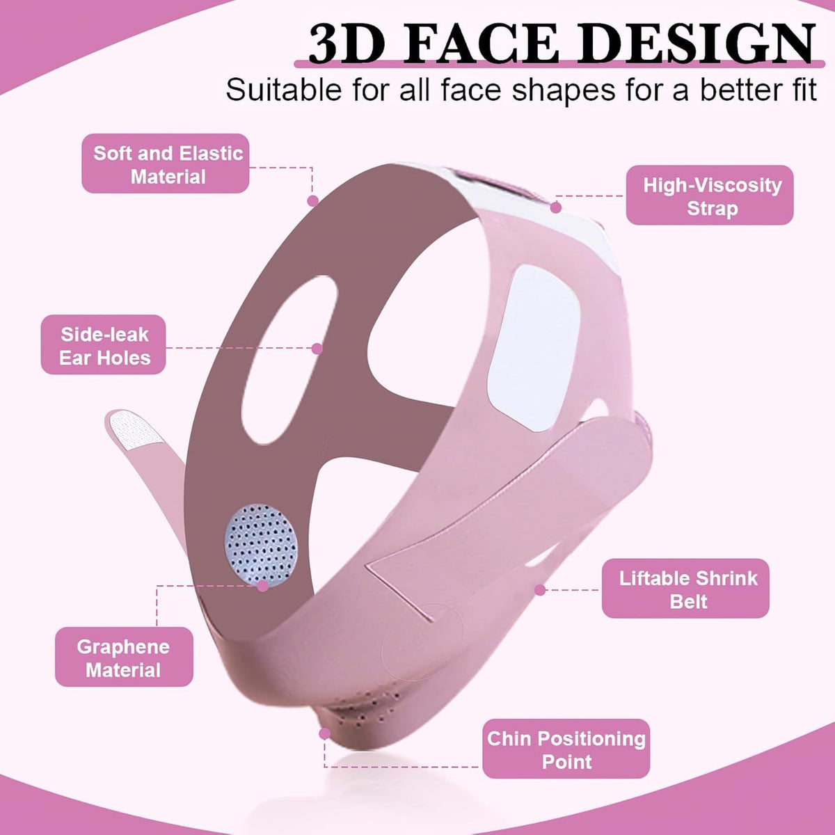 Adjustable Chin Strap for Sleeping & Face Shaping - V Line Jaw Lifter