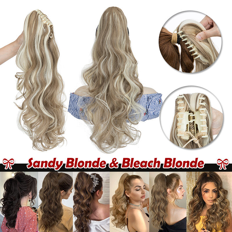 Ponytail Extensions Claw Clip-In Hairpieces for Curly & Straight Styles
