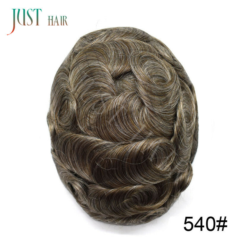 Men's Human Hair Toupee Replacement System - Ultra Thin Skin Hairpiece