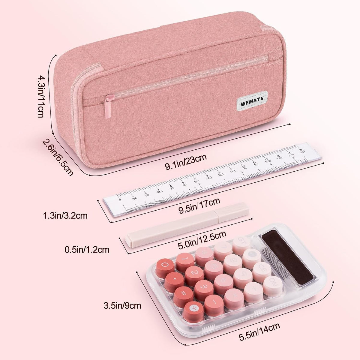Large Capacity Pencil Case with 5 Compartments - Storage Organizer for Stationery & Makeup