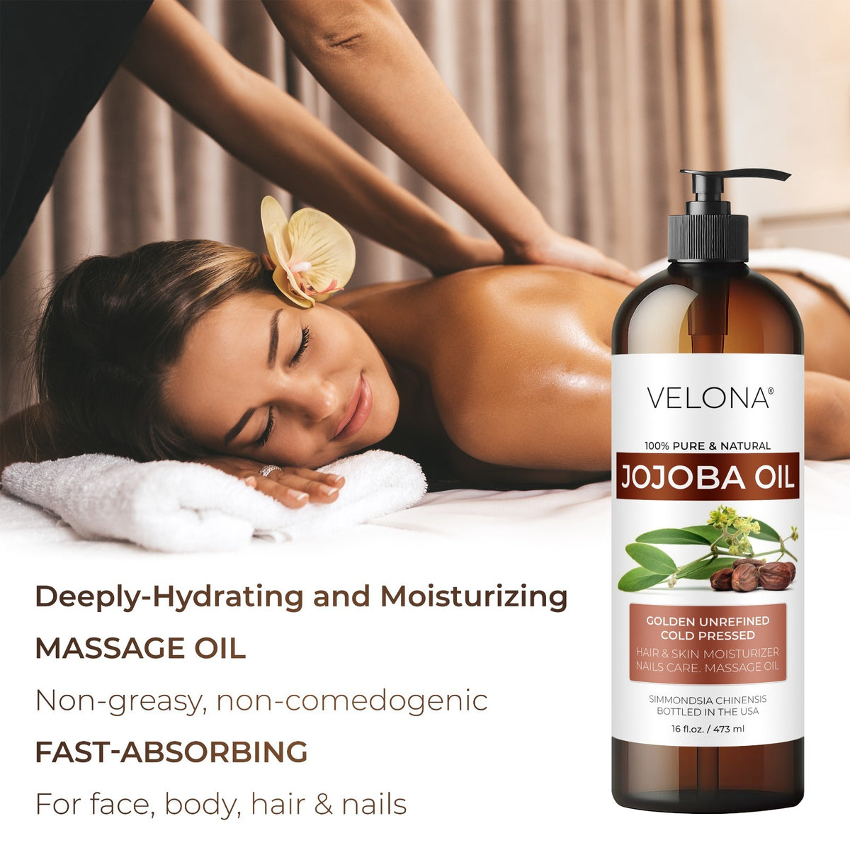 Pure Jojoba Oil - Natural Cold Pressed Moisturizer & Hair Treatment