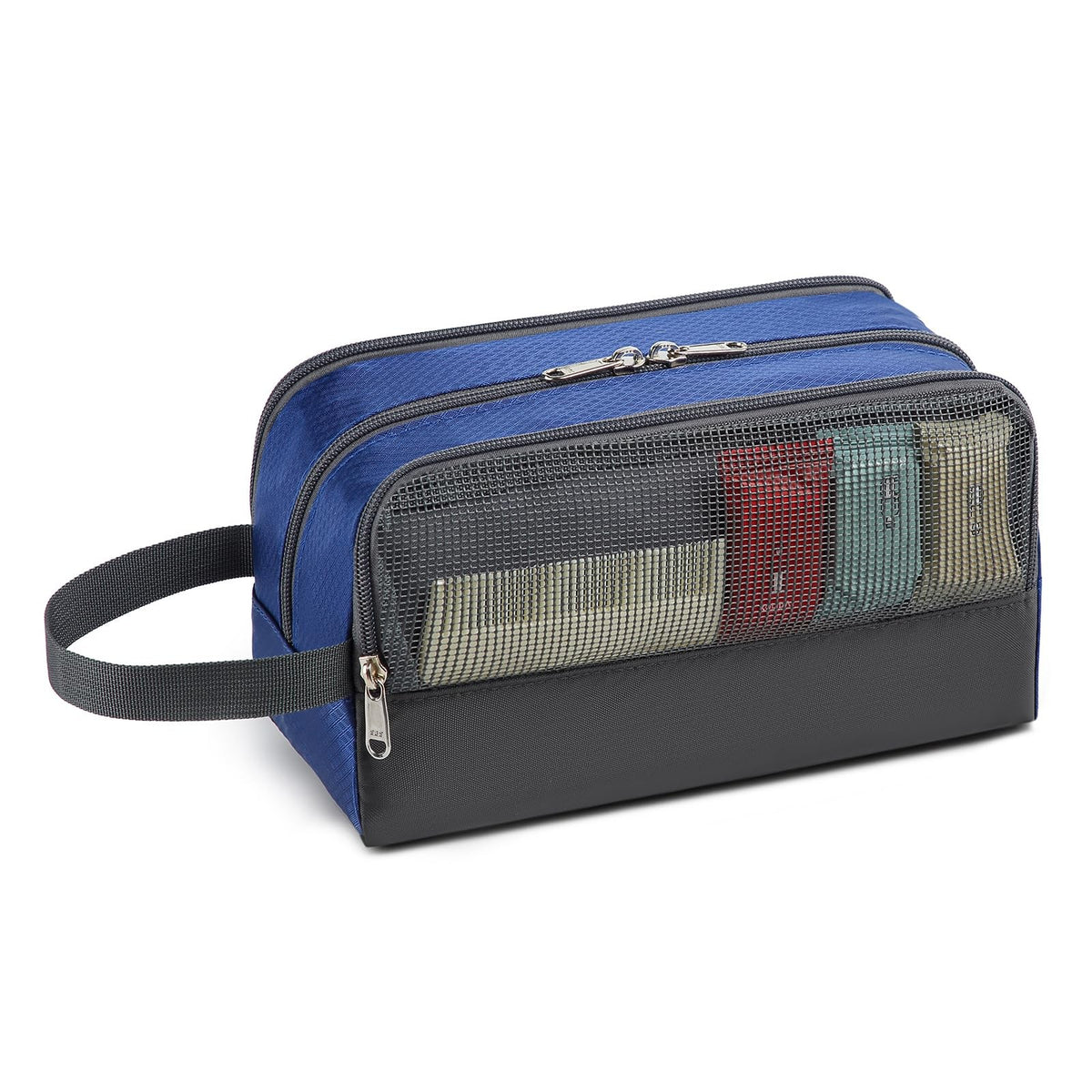 Sapphire Travel Toiletry Bag with Mesh Pockets Compact Organizer for Gym & Camping