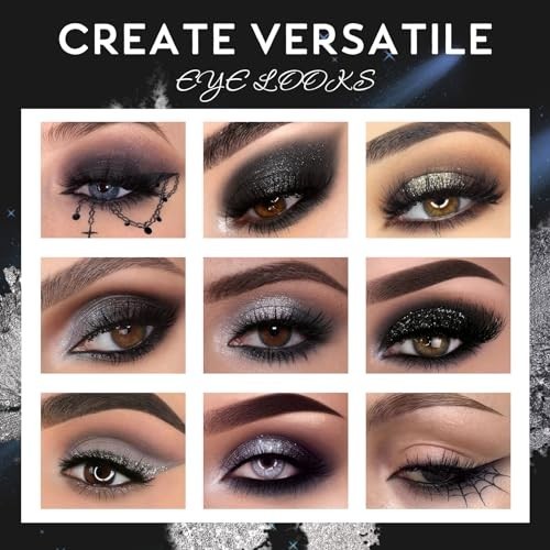 Halloween Eyeshadow Palette Set - Black Red Shimmer Matte Metallic