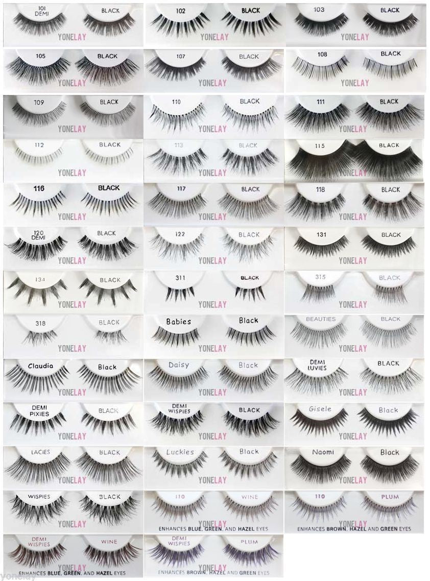 10 Pairs False Eyelashes Set - Natural & Dramatic Styles with Invisibands