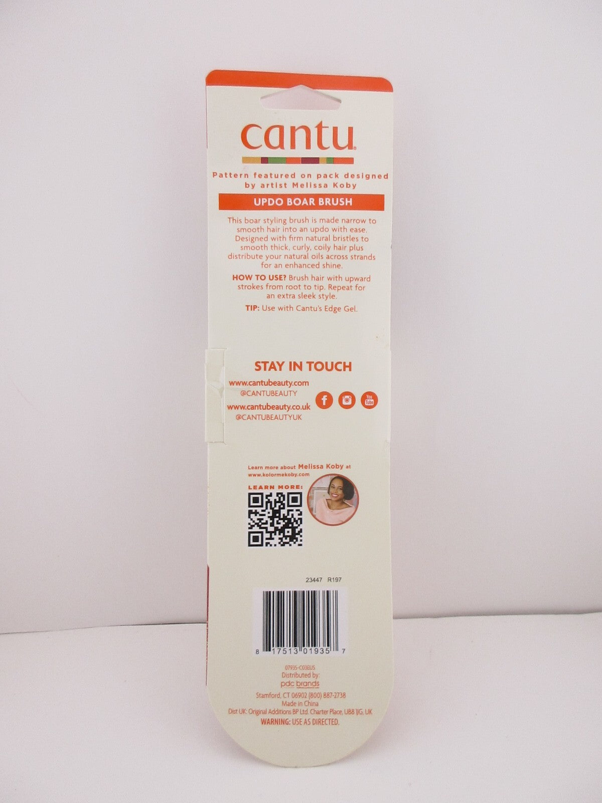 Natural Bristle Hair Brush for Updos - Brown, Cantu Style