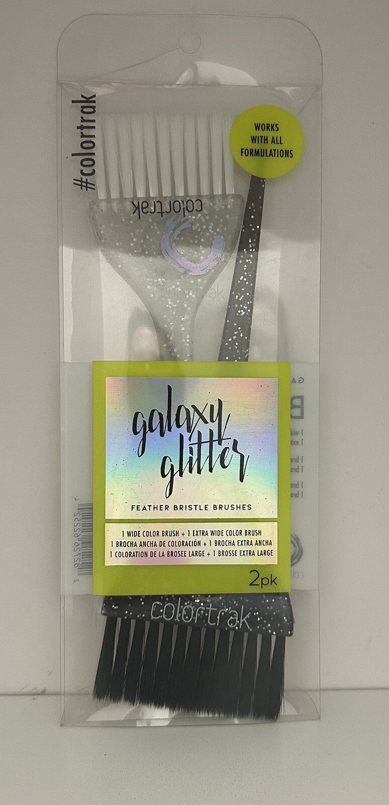 ColorTrak Galaxy Glitter Chemical Applicator Feather Bristle Paint Brushes 1-3 Inches