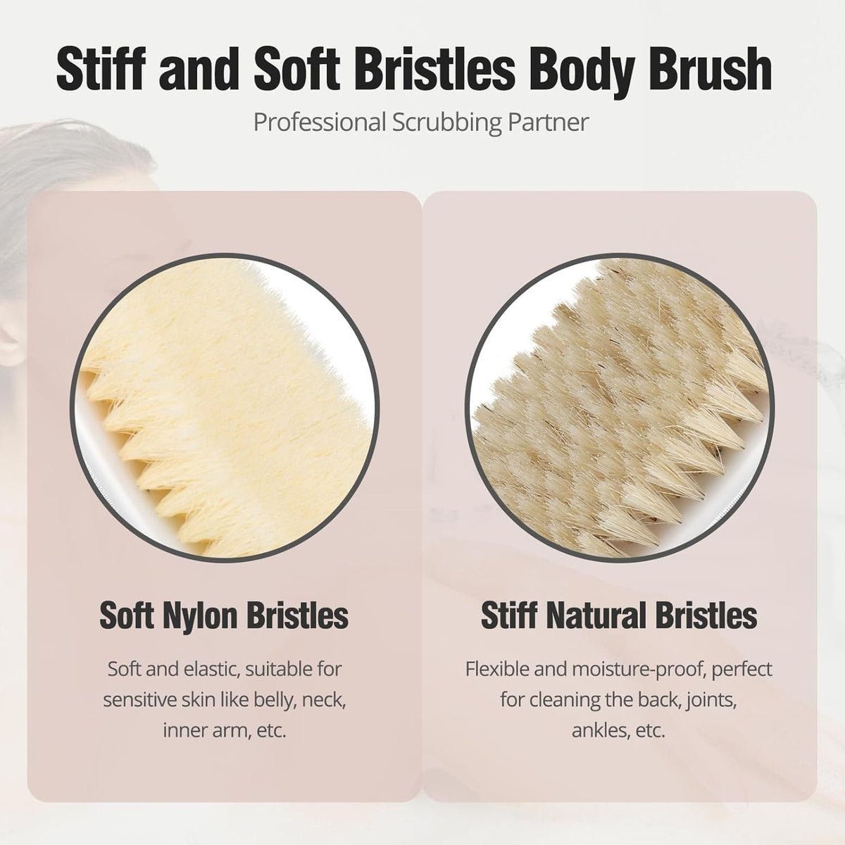 2 Pack Dry Brushing Body Brush with Natural Bristles