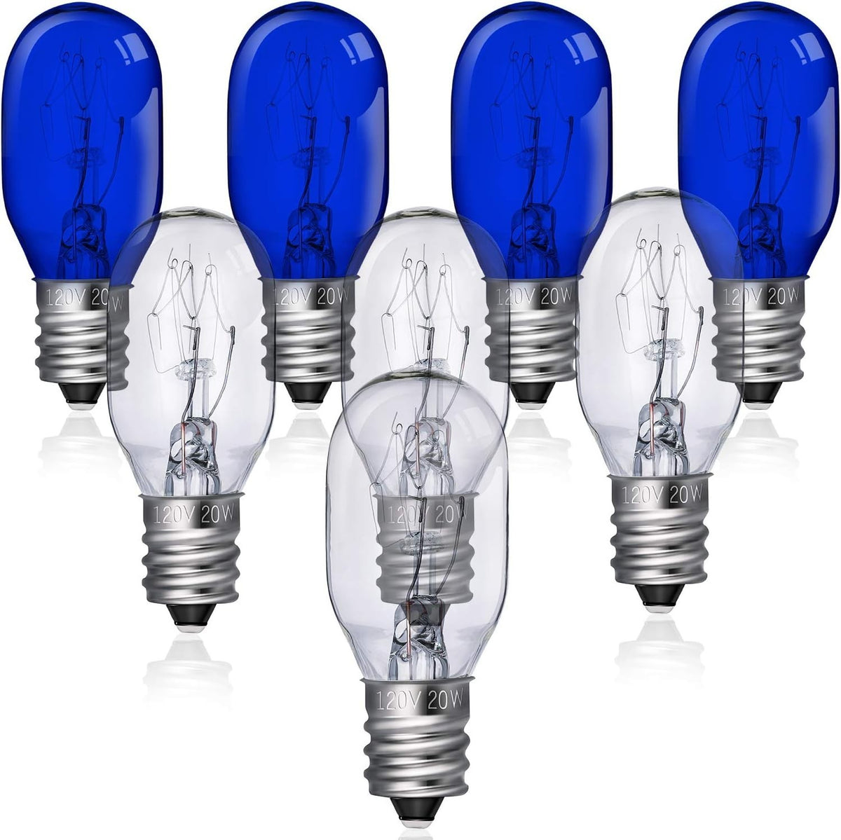 Incandescent Makeup Mirror Bulbs 20W Replacement Lights - Blue & Clear