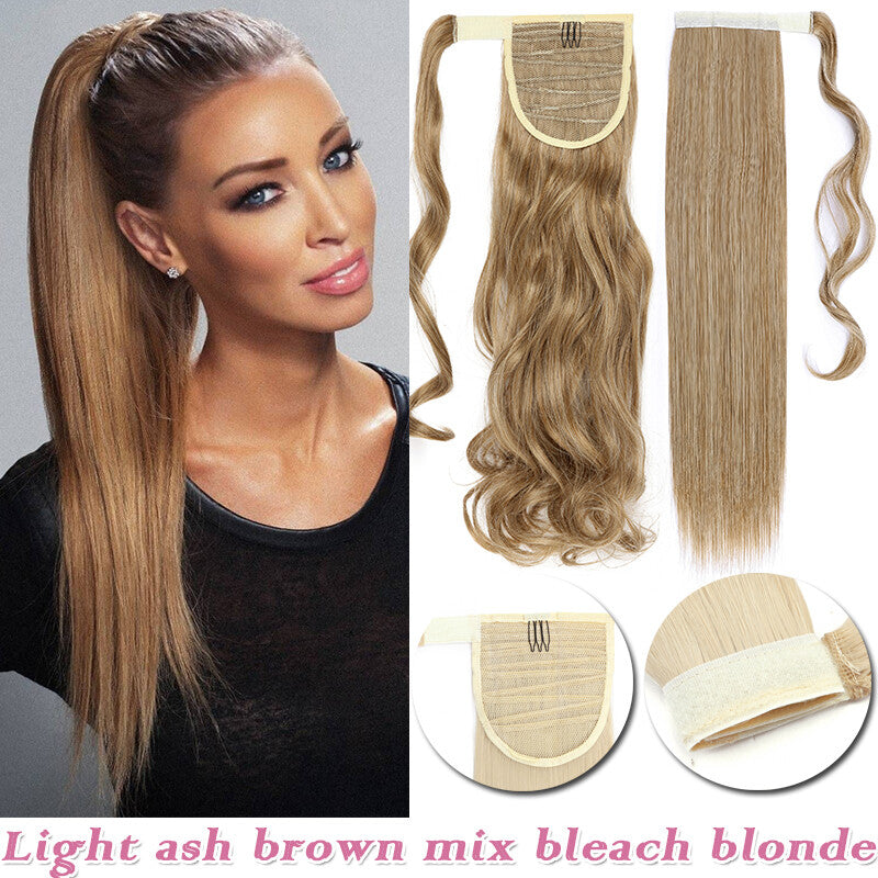 Clip-In Thick Hair Ponytail Extension - Real Human Hair, Various Lengths & Colors