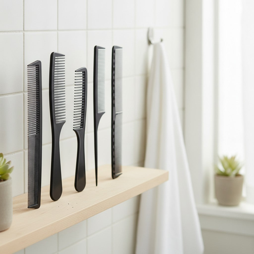 Professional Heat-Resistant Carbon Comb Set - 6 Styling Combs for Haircut & Dyeing