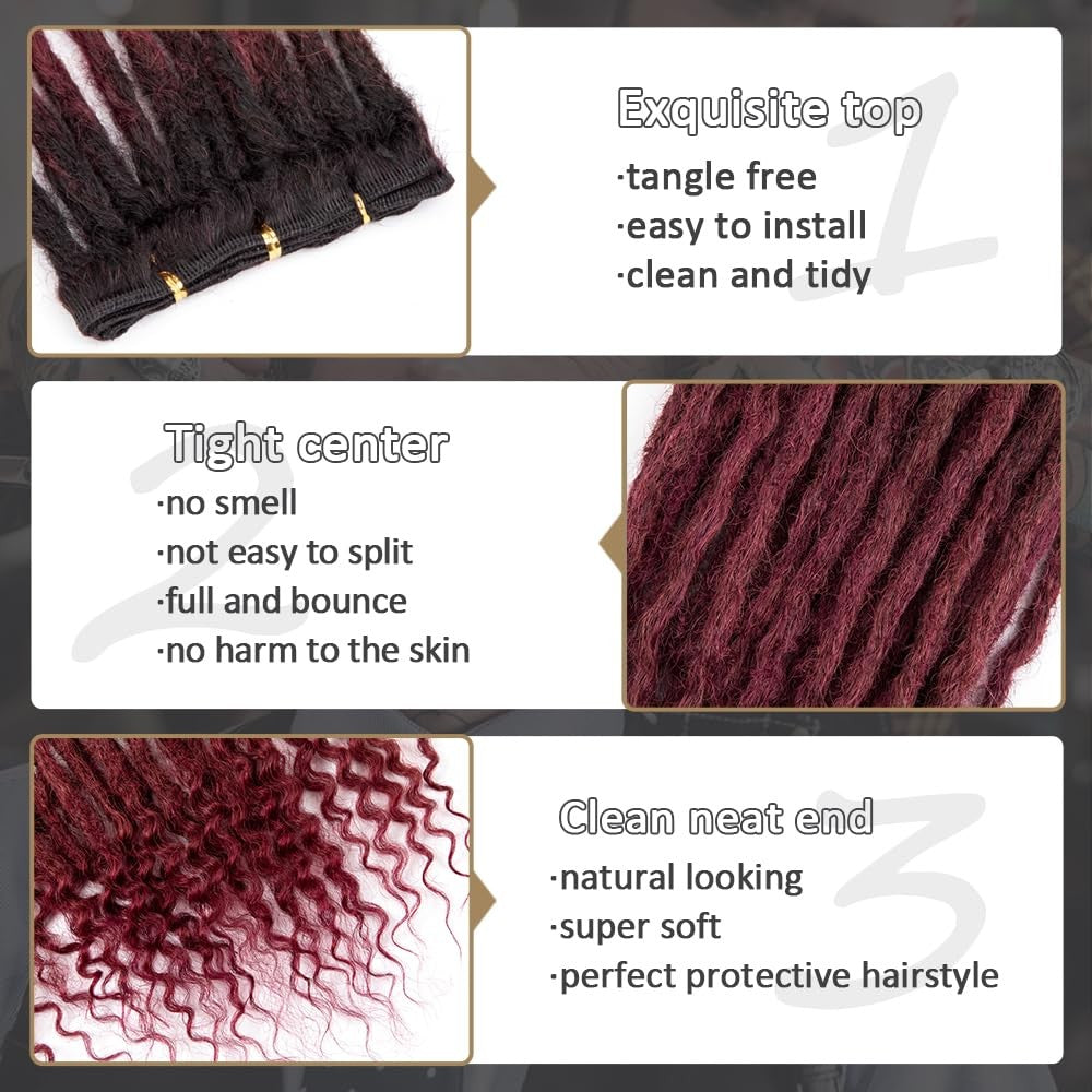 Human Hair Dreadlock Extensions 6-18 Inch, 30 Strands, 0.6cm Thickness