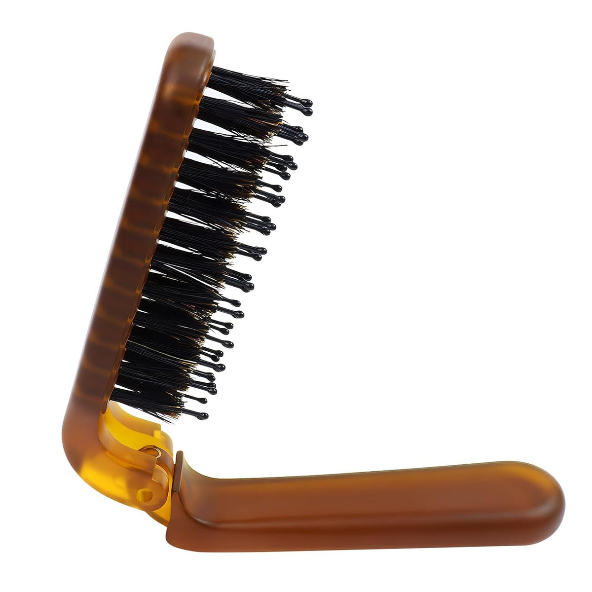 Travel Folding Hair Brush - Portable Boar Bristle Detangler for Men & Women