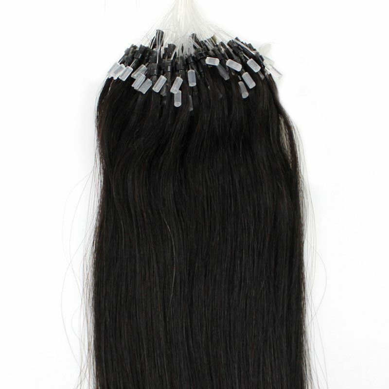 Micro Ring Loop Beads Tip Link Hair Extensions - 100% Remy Human Hair, Straight