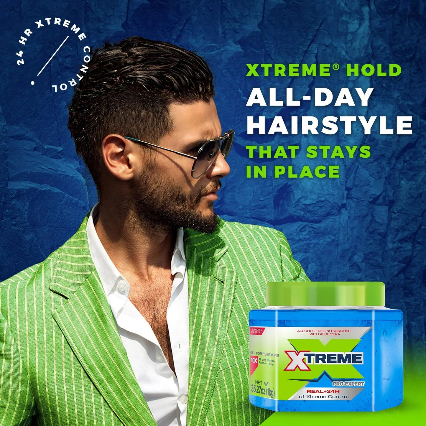 10x Hold Hair Gel - 24H Control & Conditioning - 35.27 oz (1kg)