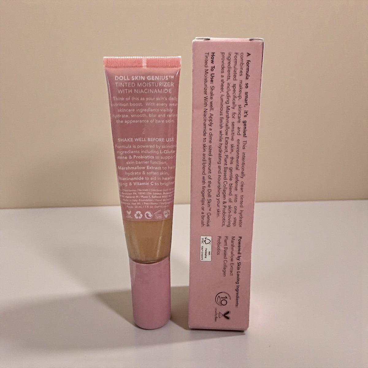 NIB~ Doll 10 Genius Tinted Moisturizer 1 fl oz Niacinamide # 2 Shade