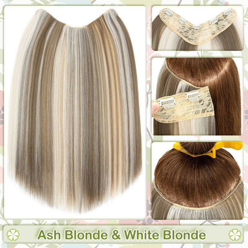 One Piece Clip-In Hair Extensions 3/4 Full Head V-Shaped Hairpiece Multiple Colors & Lengths