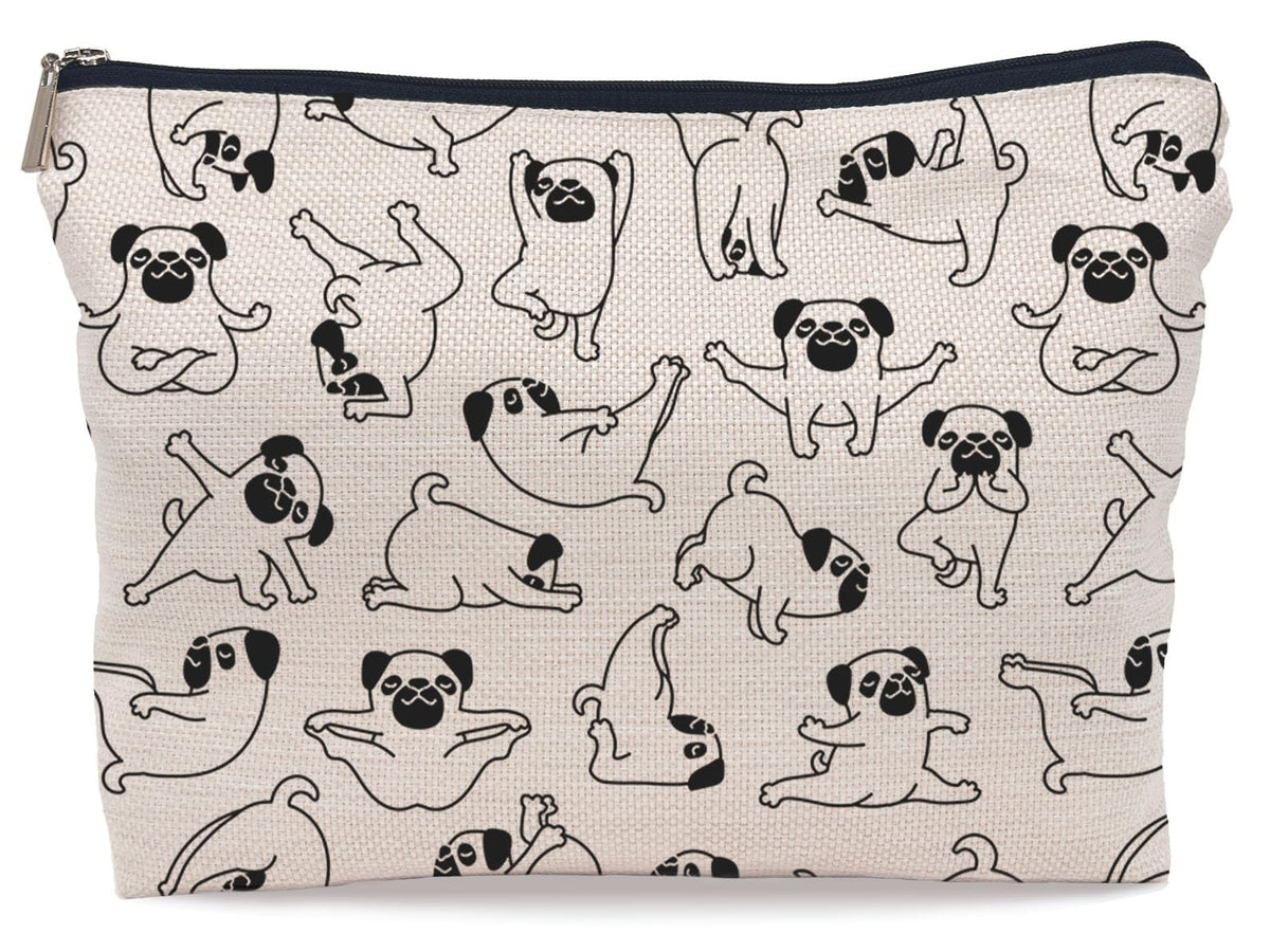 Pug Mom Cosmetic Bag - Fun Dog Lover Travel Makeup & Toiletry Pouch