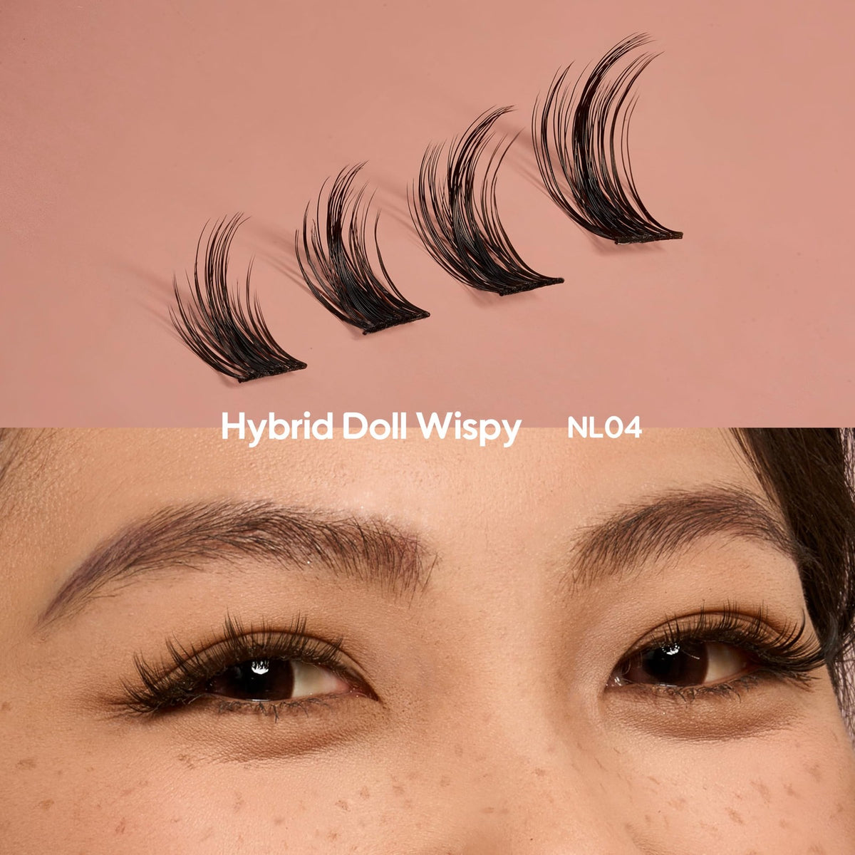 False Eyelash Set - Natural Wispy Hybrid Cluster Lashes 10-16mm Black