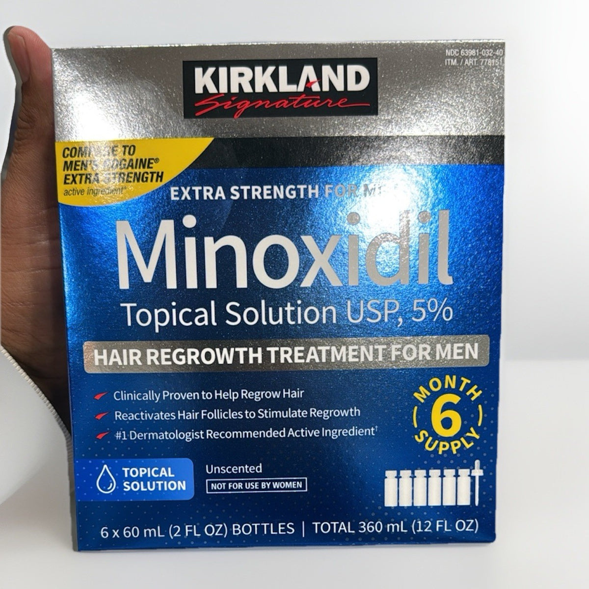 Minoxidil 5% Hair Regrowth Solution for Men – 6-Month Supply