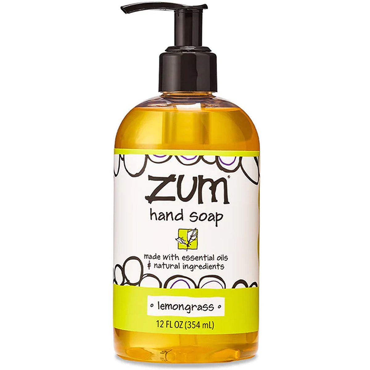 Natural Lemongrass Hand Soap - 12 Fl Oz Plant-Based Liquid Hand Wash