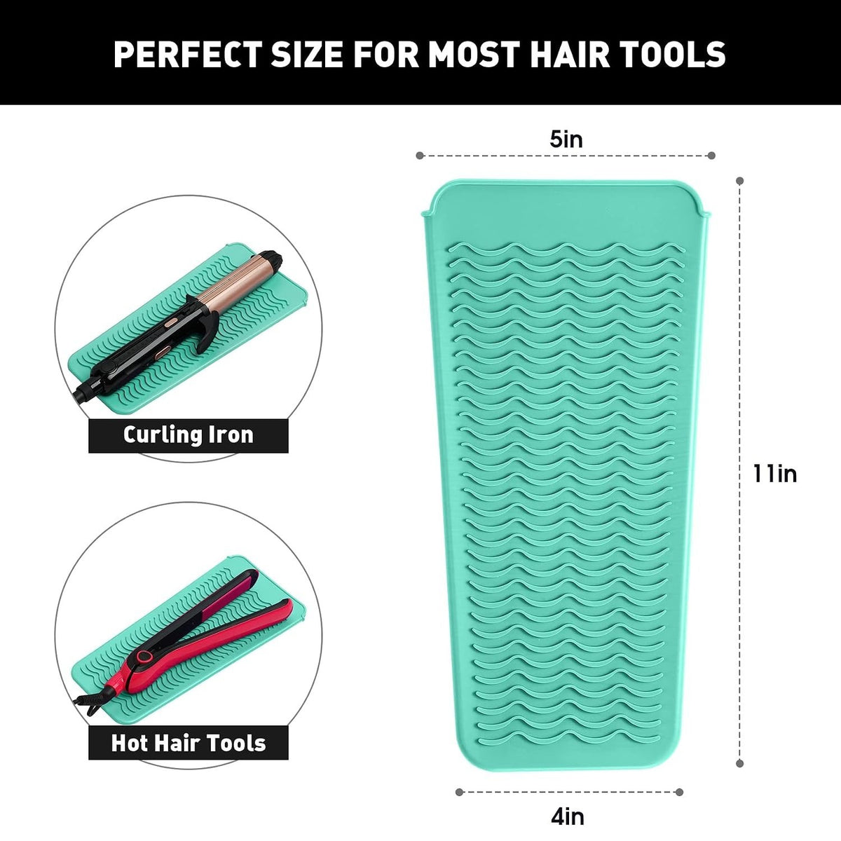 Heat-Resistant Silicone Hair Tool Pouch and Mat - Safe Storage & Heat Protection