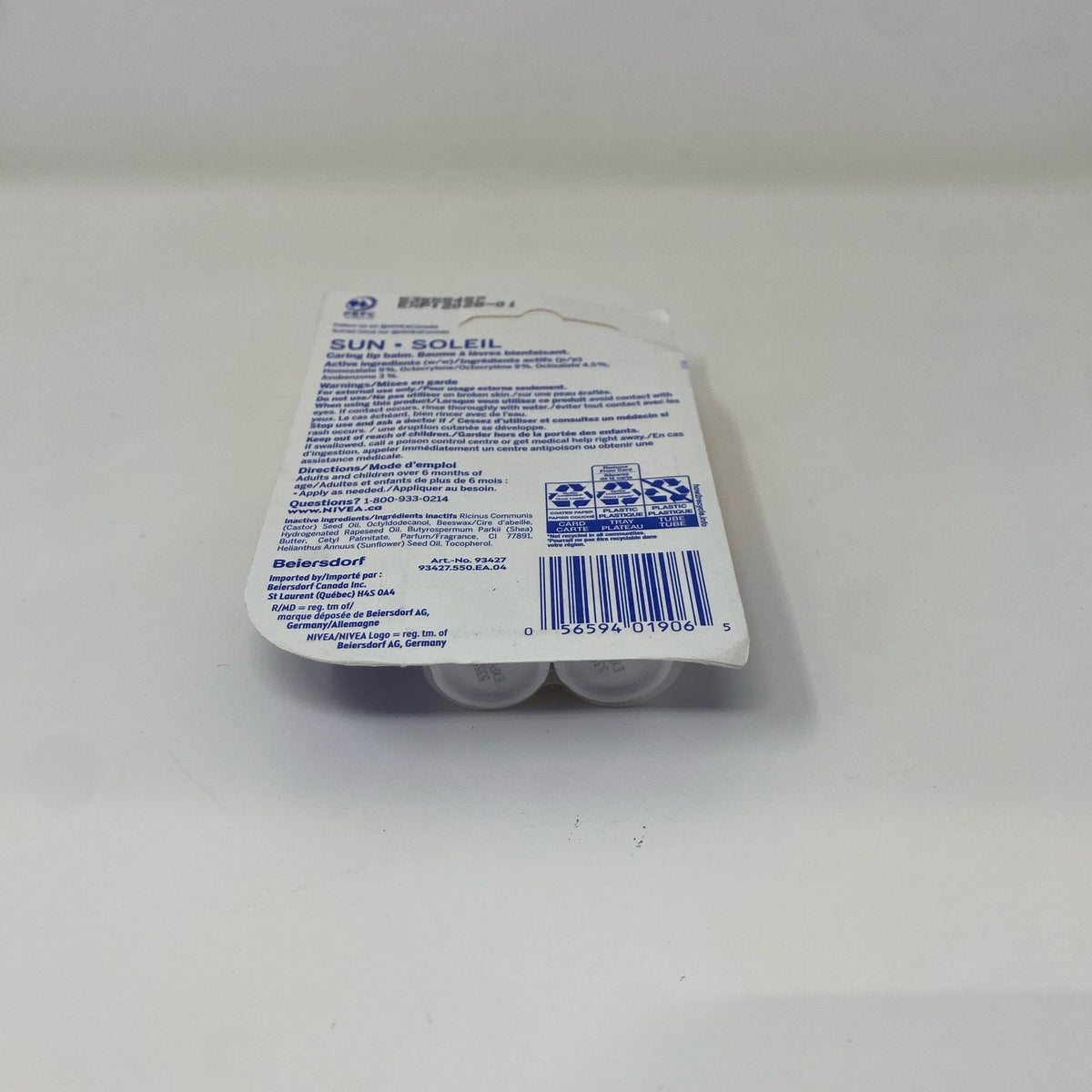 Nivea Sun SPF30 Lip Balm Duo - 2x4.8g Moisturizing Sunscreen Lipstick