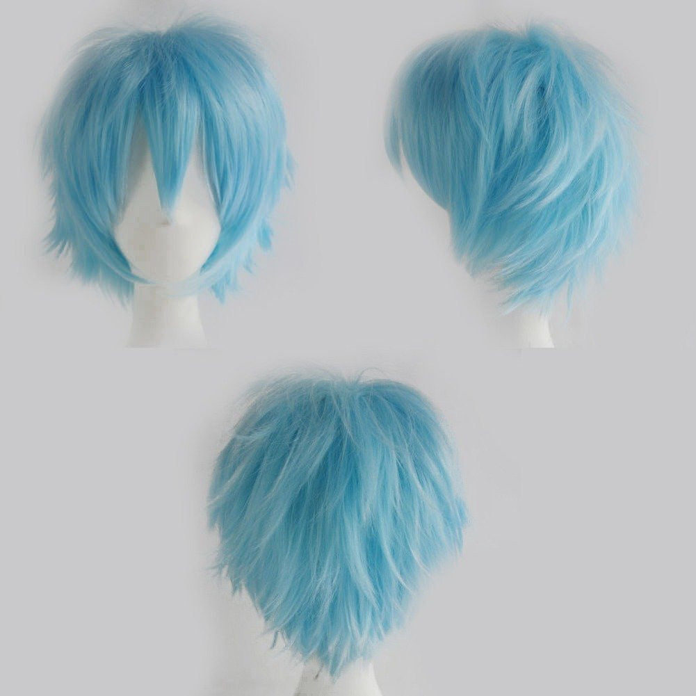 Anime Cosplay Wigs Short Straight Heat-Resistant Synthetic Hair Costume Accessory