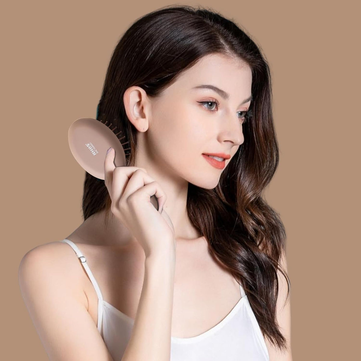 Mini Travel Hair Brush Cushion Paddle Detangler for Women Men Kids