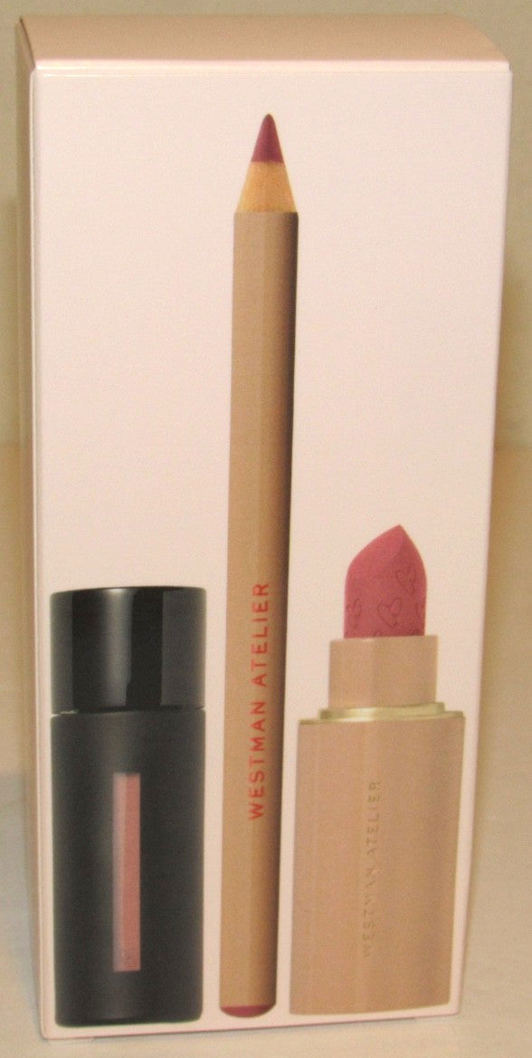 Westman Atelier Lip Set with Suede Matte Lipstick, Lip Balm & Lip Liner