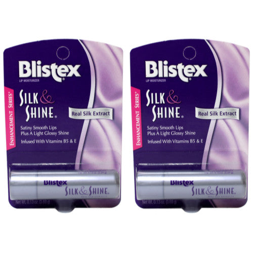 2 Pack Lip Balm Set - Silk & Shine Moisturizing Glossy Protectant