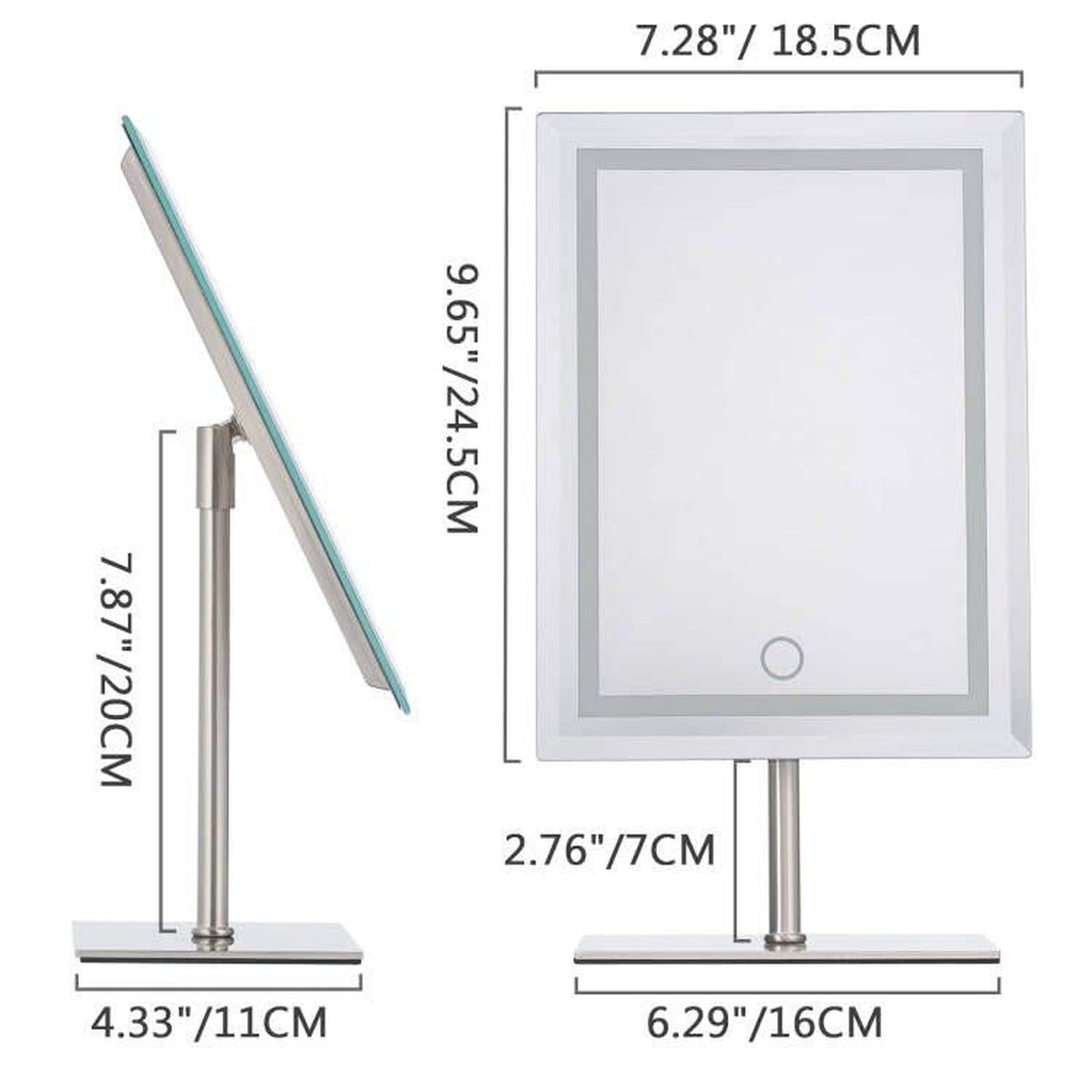 Lighted Makeup Mirror with 80 LEDs and 10X Magnification - Metal Vanity Mirror