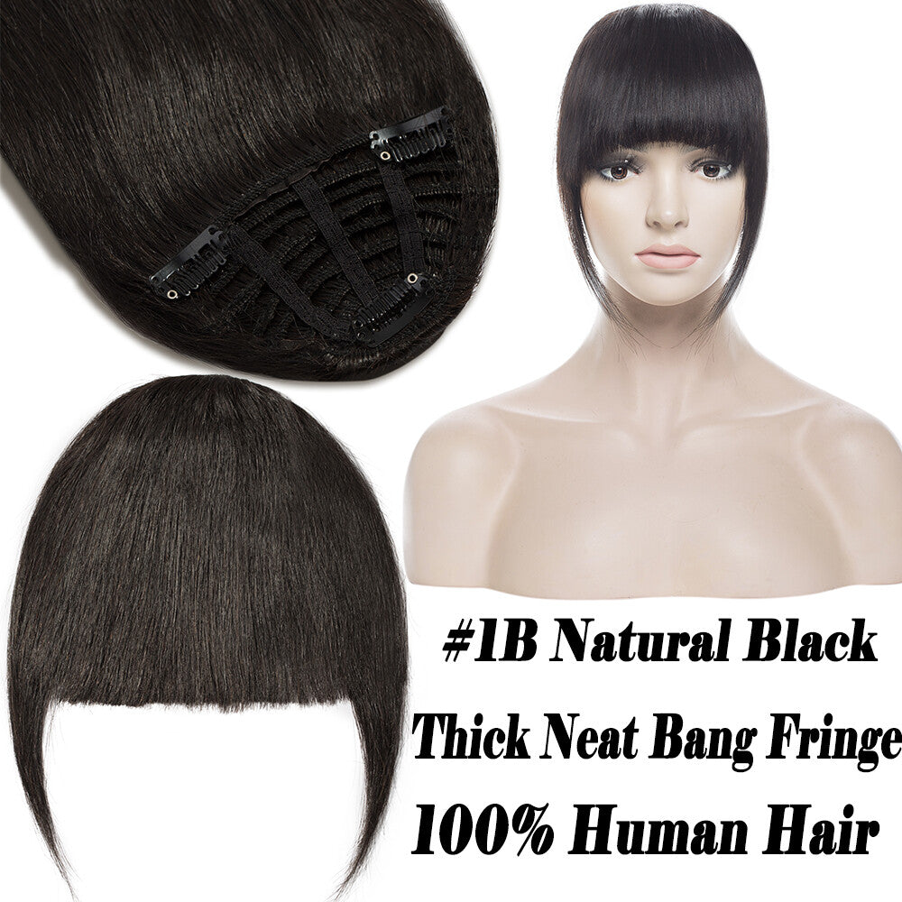 Human Hair Clip-In Bangs Topper with Remy Hair for Natural Look