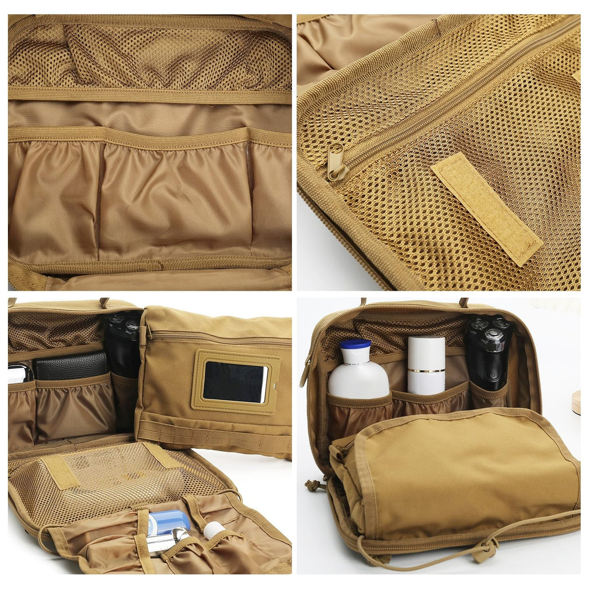 Men's Travel Toiletry Bag with Multiple Compartments & Hanging Design