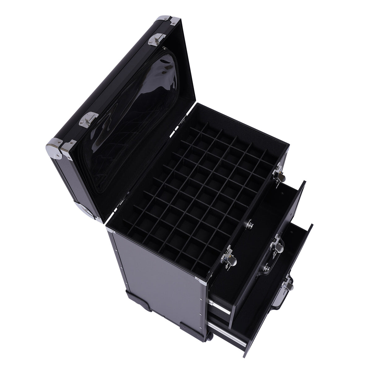 Professional Rolling Makeup Case with Multi-Layer Storage Organizer