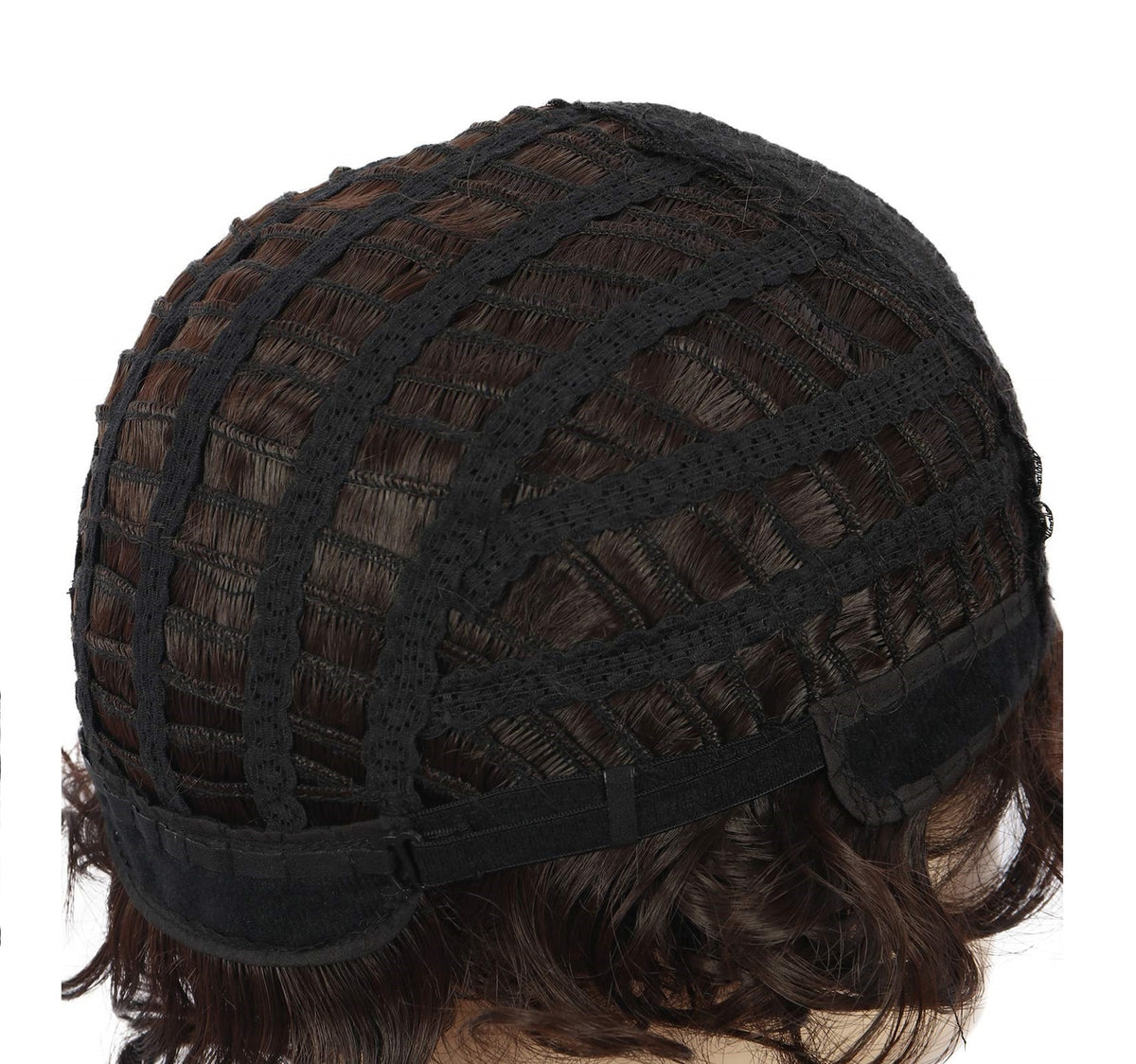 Men Short Curly Brown Wig Fluffy Synthetic Hair for Daily Wear