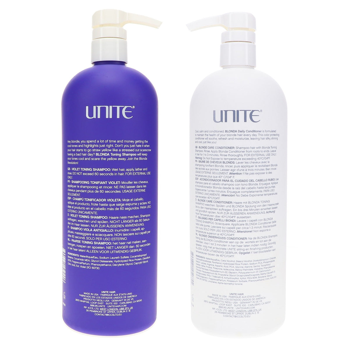 Unite Hair Blonda Shampoo & Conditioner Duo - Color Treated Hair Care