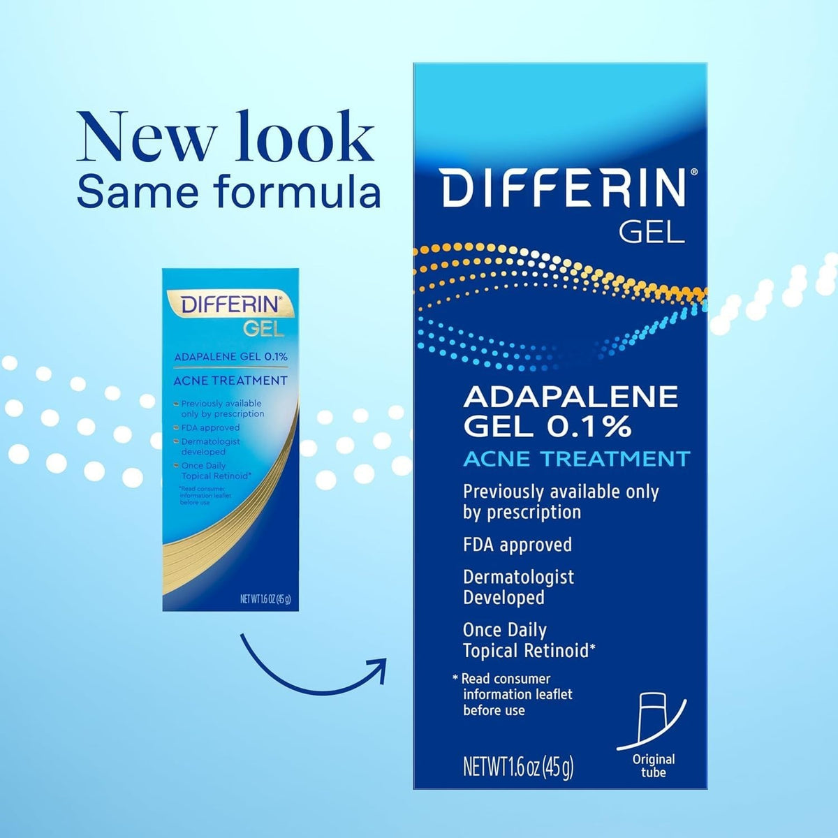 Acne Treatment Gel with 0.1% Adapalene - 180 Day Supply, Pack of 2 Tubes