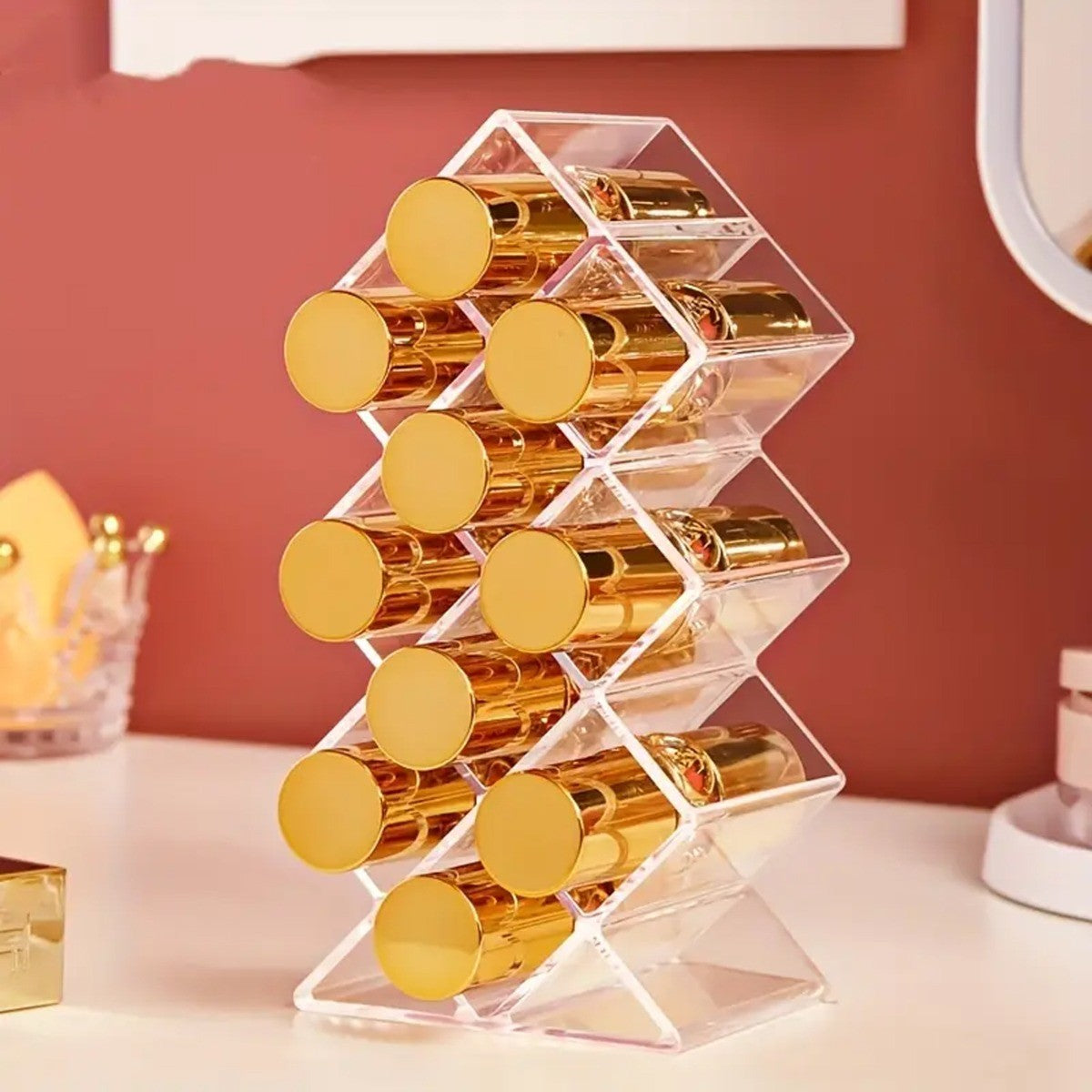 Stackable Fish-Shaped Lipstick Organizer - Waterproof Makeup Tower