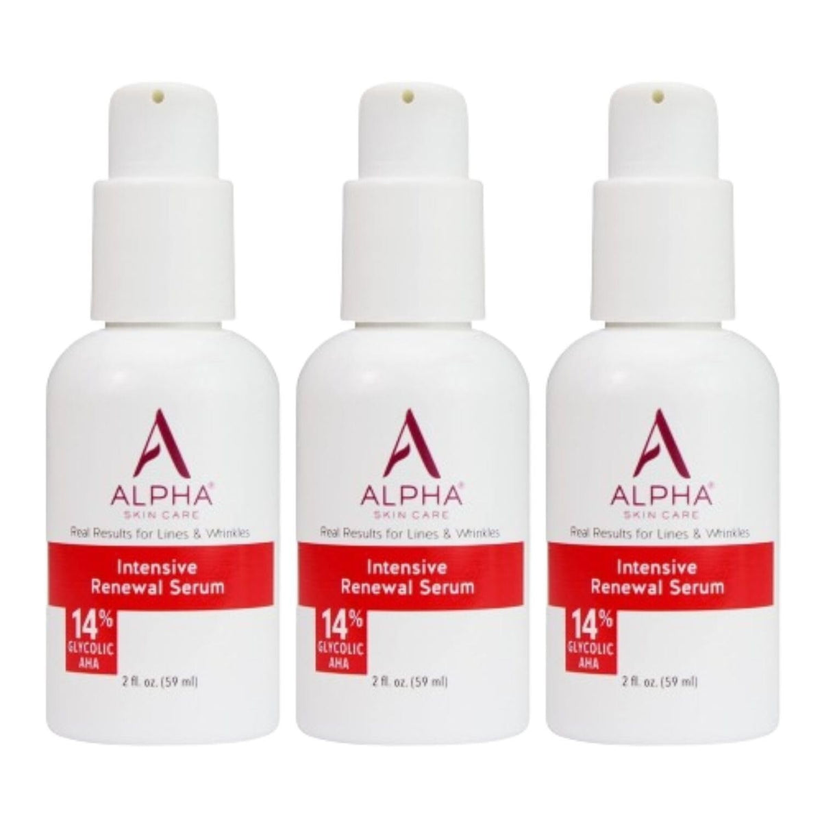 Alpha Skin Care Renewal Serum with 14% Glycolic AHA - 2oz, Pack of 3