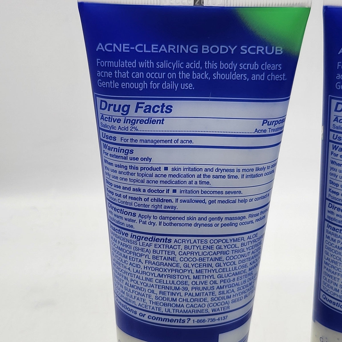 Acne Body Scrub with Salicylic Acid - 8oz, Pack of 2 - Exfoliating Acne Treatment