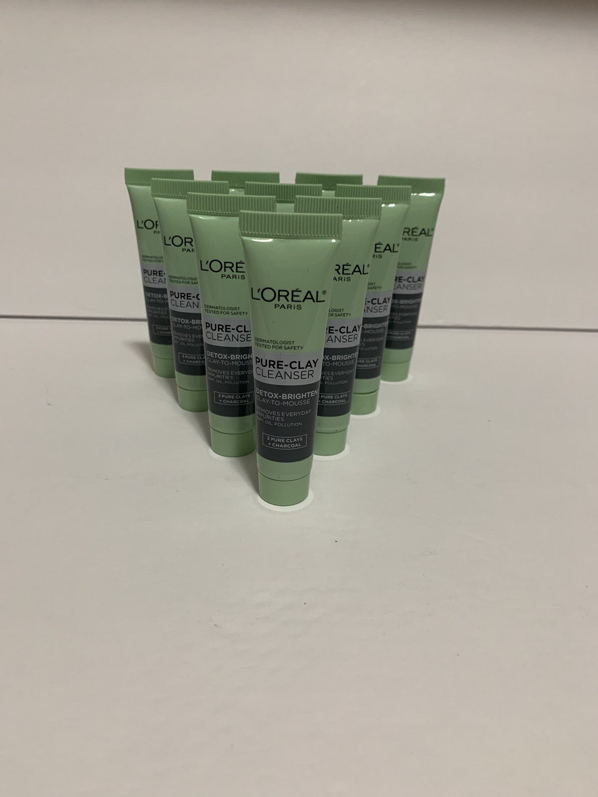 Pure Clay Charcoal Face Mask Detox & Brighten - 10 Pack