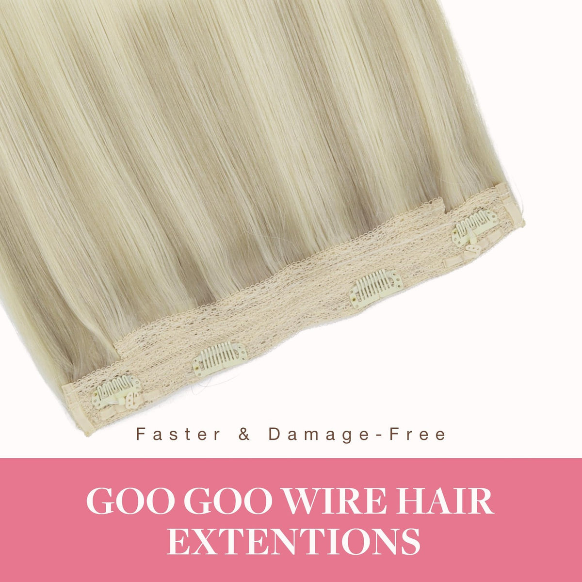 14 Inch Human Hair Extensions - Remy Silk Wire Hairpiece, Natural Color