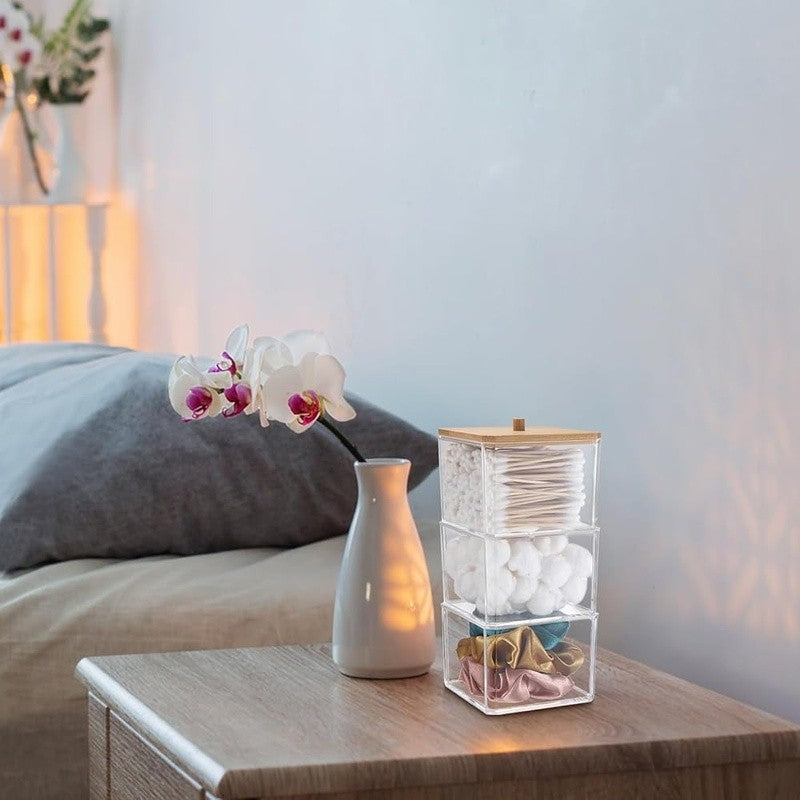 Acrylic Bathroom Storage Jar with Lid - Multiple Sizes & Shapes