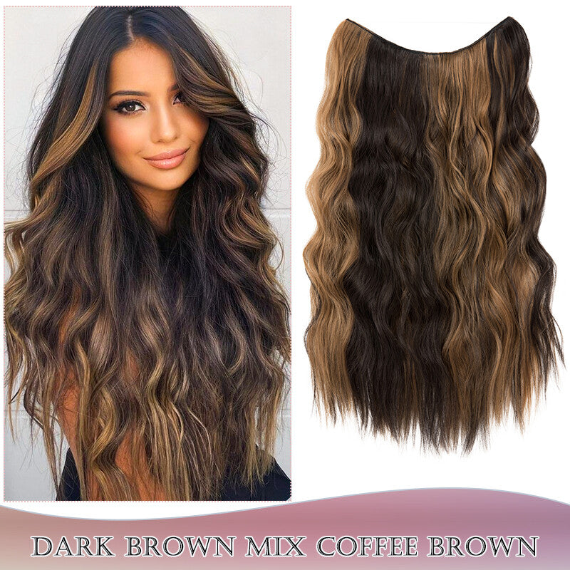 Wavy Clip-In Hair Extensions with Invisible Wire and Clips — Realistic Long Hair