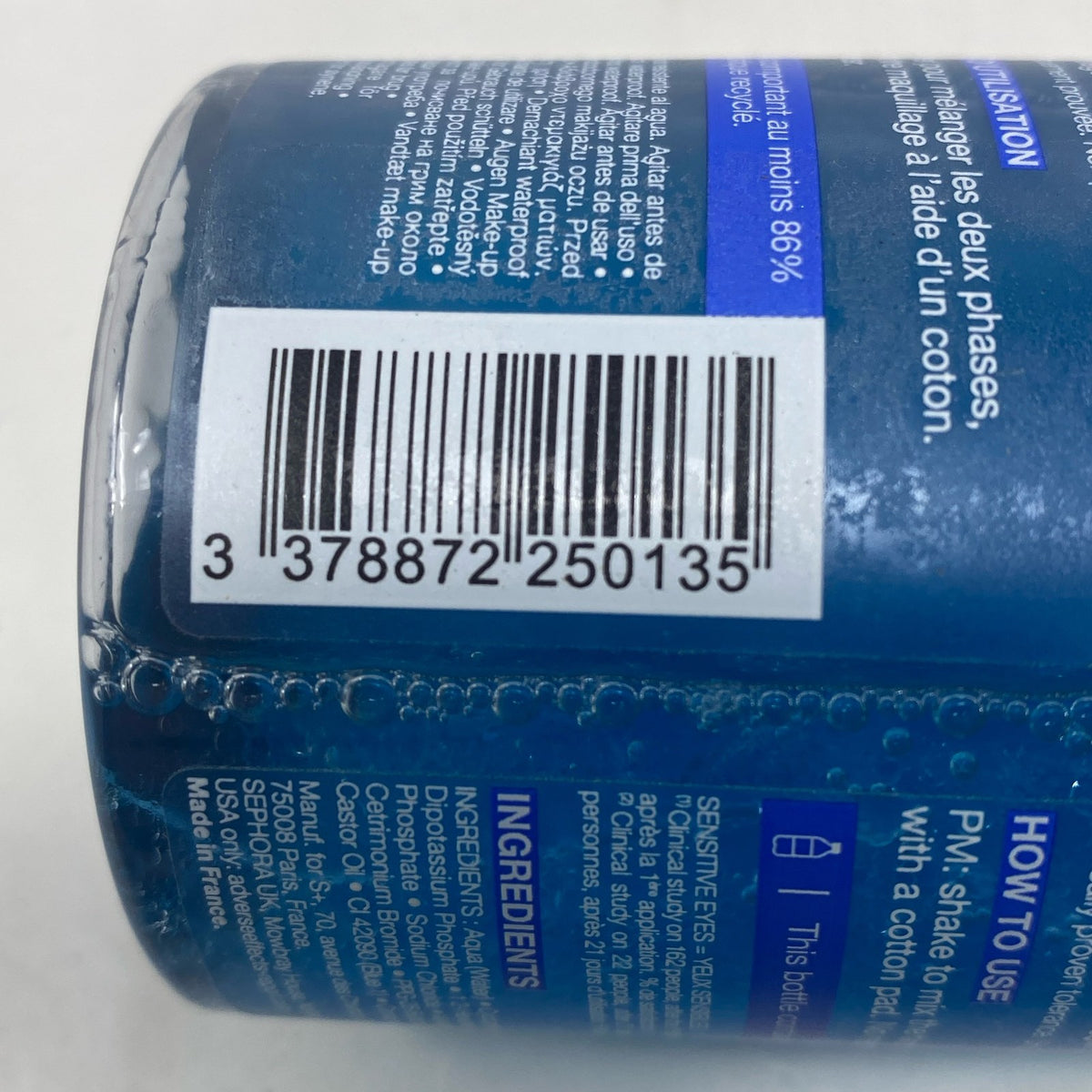 Waterproof Eye Makeup Remover Blue 200 mL - Gentle & Effective