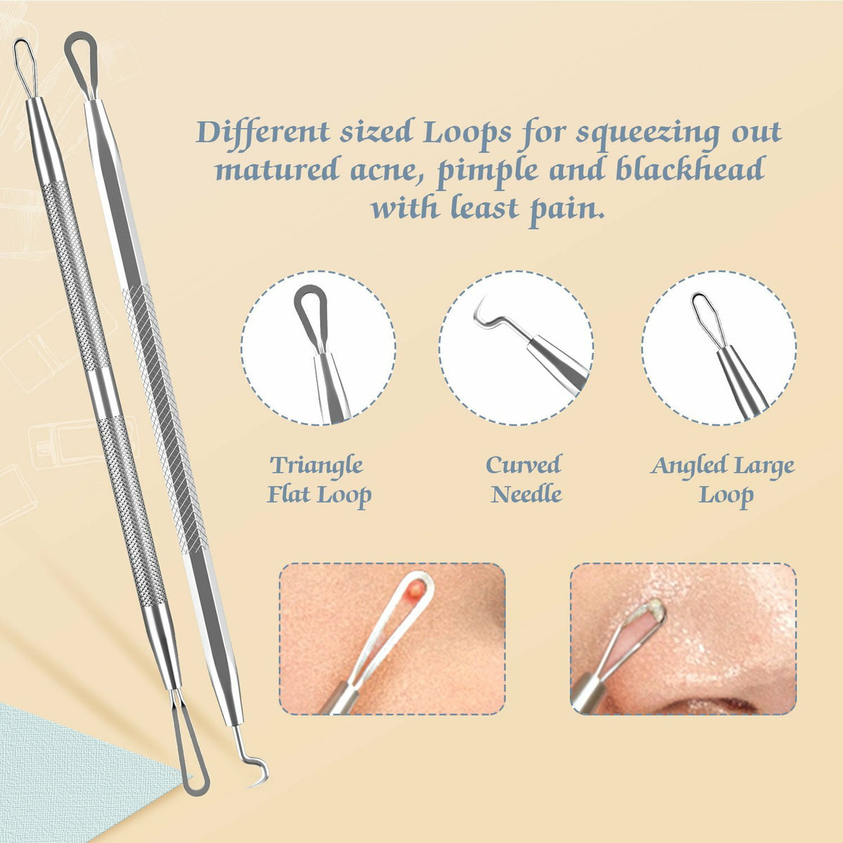 6-in-1 Blackhead Remover Kit for Face Acne Pimple Comedone Extraction Tools