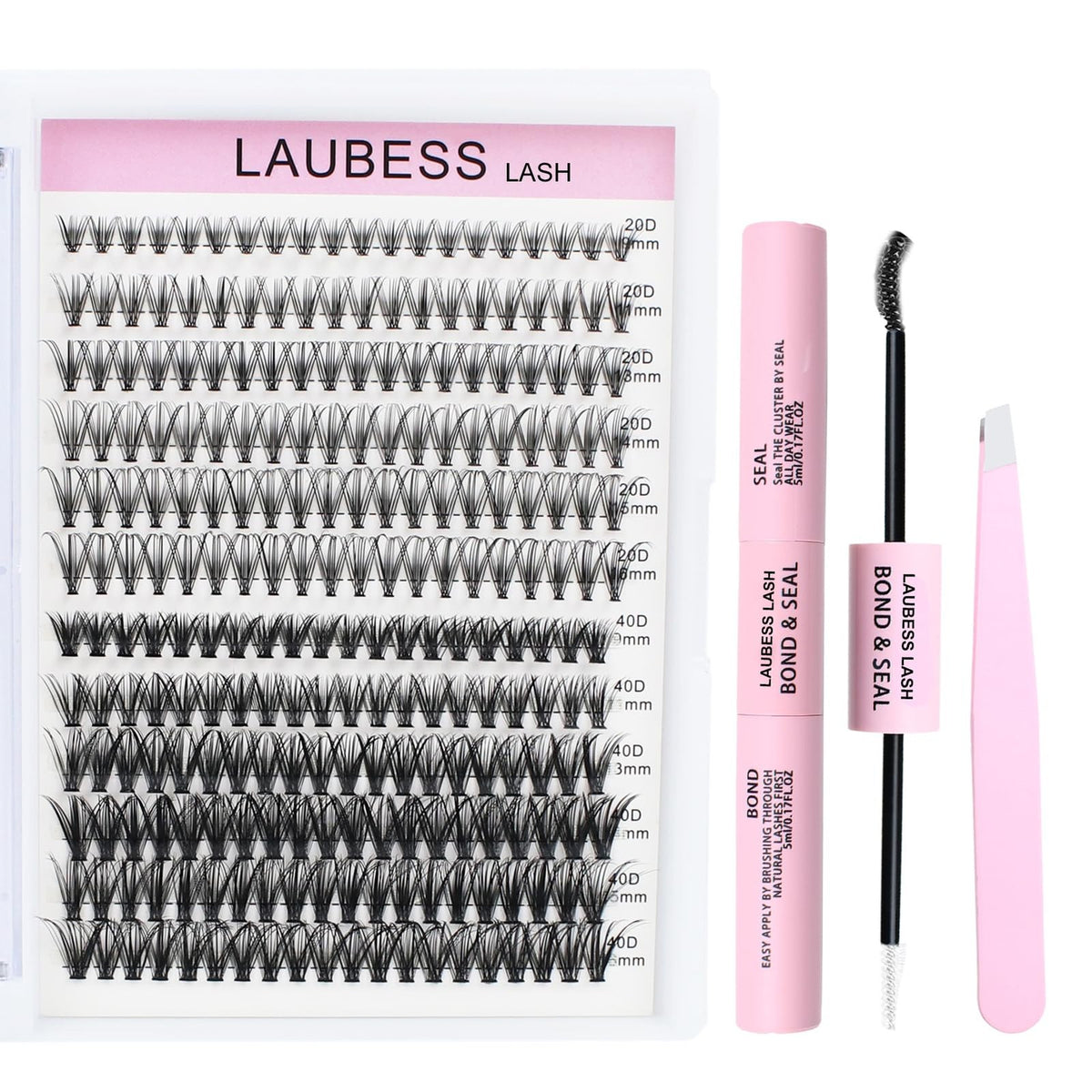 Lash Extension Kit 20D+40D Clusters with Bond & Seal for DIY Eyelash Extensions