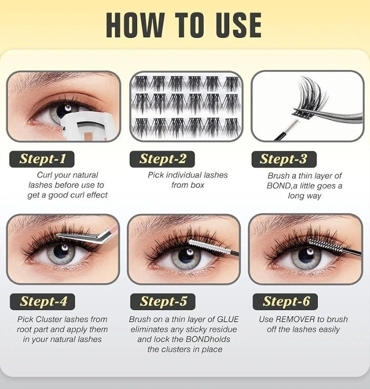 DIY Eyelash Extension Clusters - 72pcs Soft Lash Fans, 10-16mm Mix